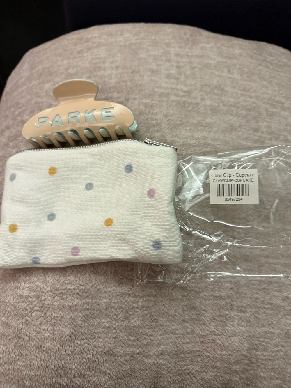 New Parke Birthday Cupcake Claw Hair Clip Pink Blue